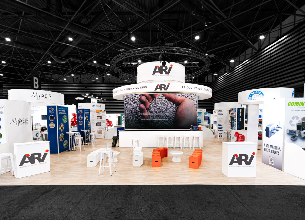 Stand modulaire ARI au salon Pollutec 2025 vue de face