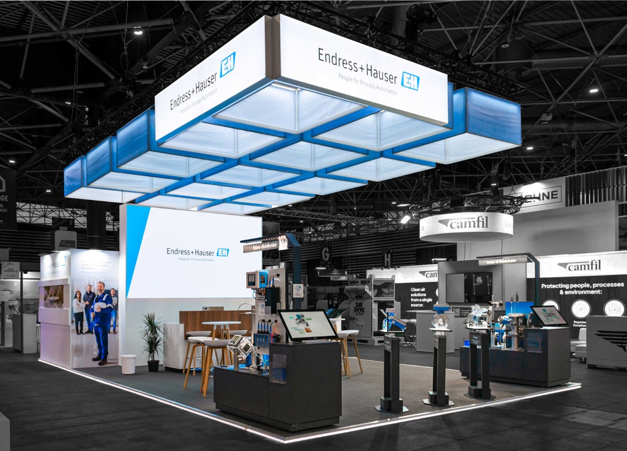 Stand modulaire Endress+Hauser de 60 m² au salon Pollutec 2025