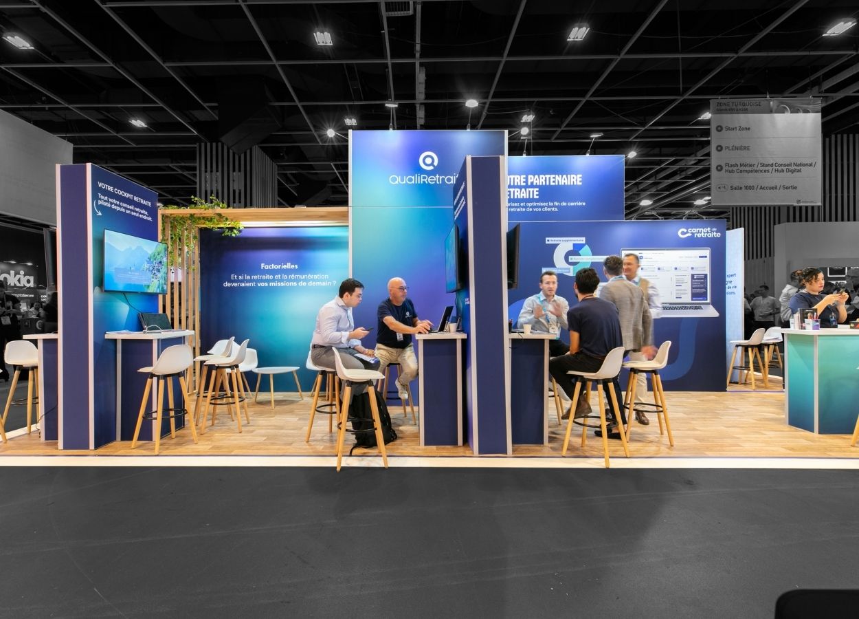 Factorielles COEC 2026 modular stand, overview in an island – The Modular Stand